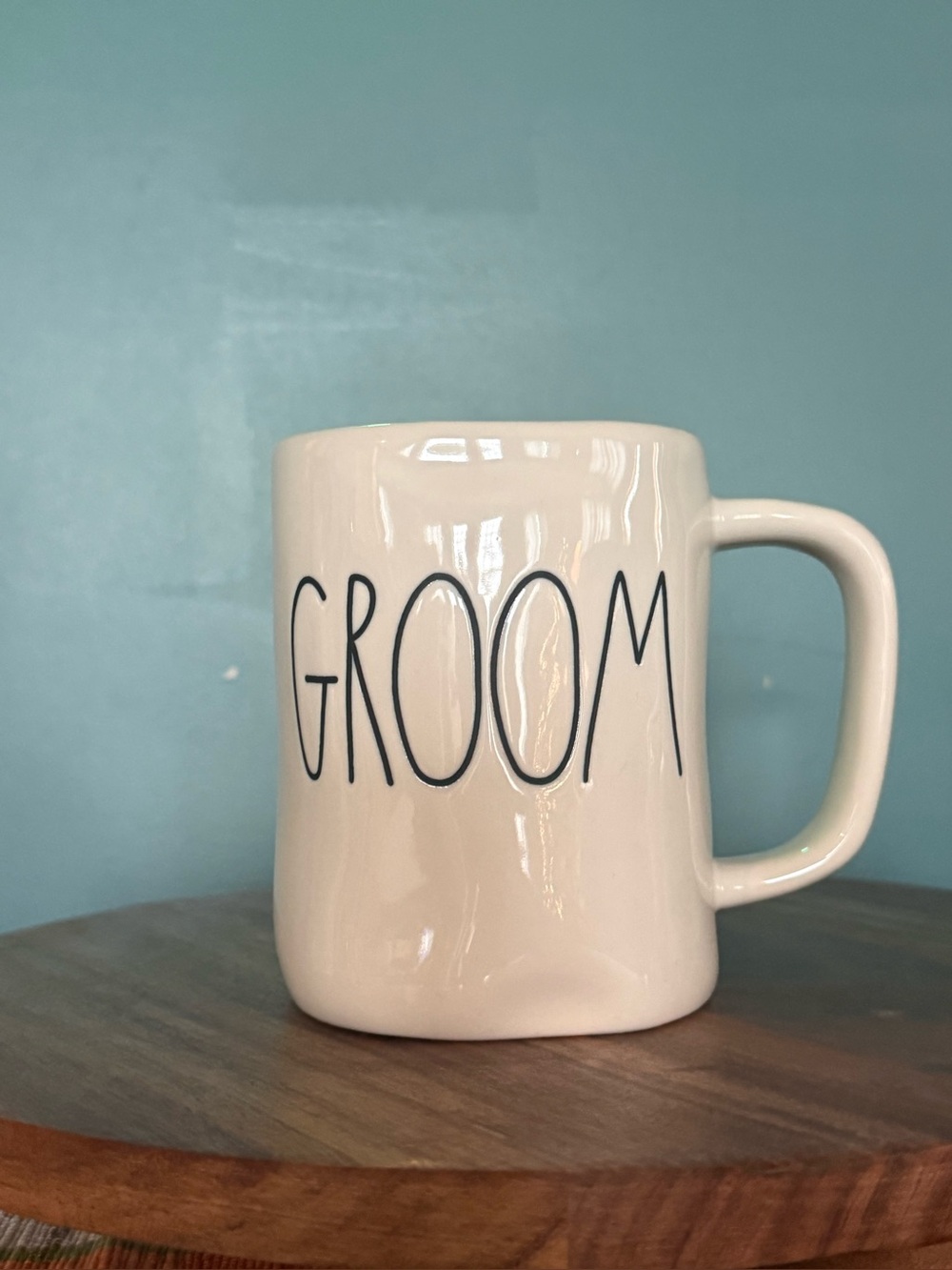 Groom and Bride Rae Dunn White Ceramic Mug